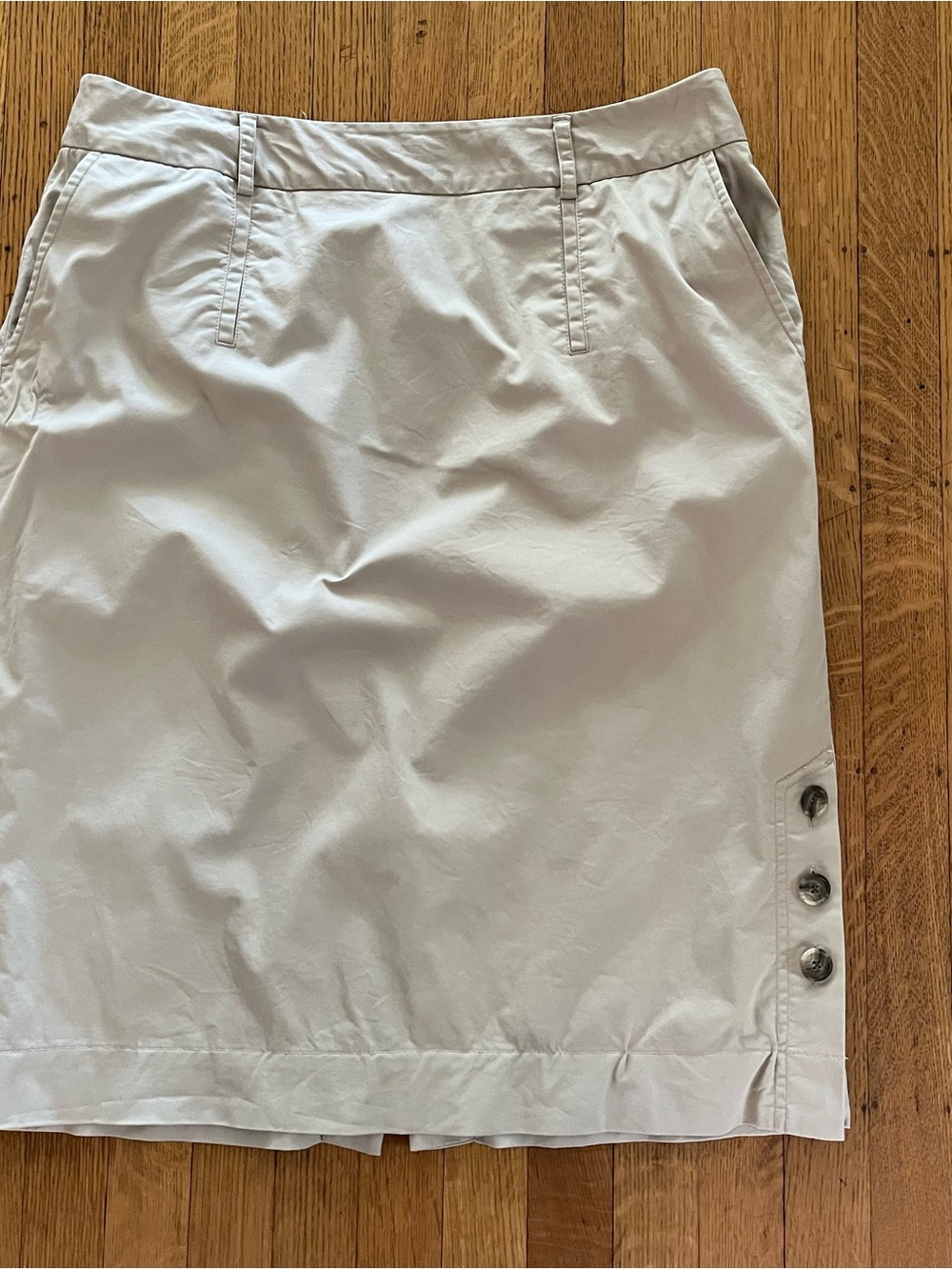 Pendleton Vintage Cream Pencil Skirt with Side Button Detail